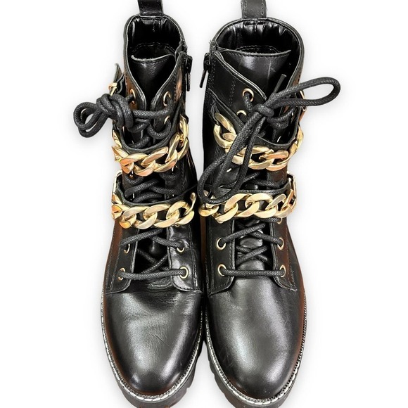 Carvela Kurt Geiger NWT Black Leather Lug Sole Y2K 90s Moto Boot Women's 5.5 - Picture 7 of 13